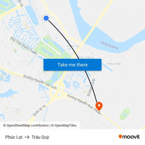 Phúc Lợi to Trâu Quỳ map