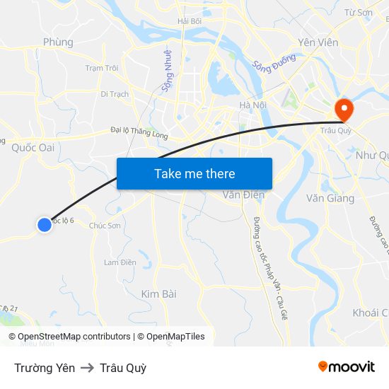 Trường Yên to Trâu Quỳ map