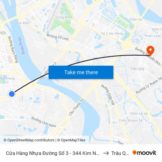 Cửa Hàng Nhựa Đường Số 3 - 344 Kim Ngưu to Trâu Quỳ map