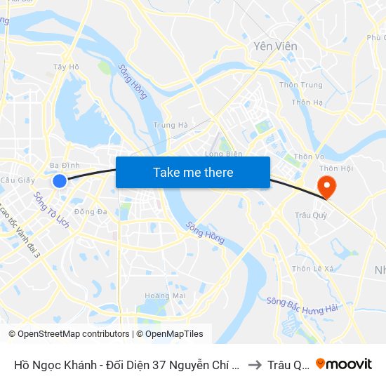 Hồ Ngọc Khánh - Đối Diện 37 Nguyễn Chí Thanh to Trâu Quỳ map