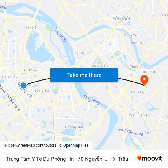 Trung Tâm Y Tế Dự Phòng Hn - 70 Nguyễn Chí Thanh to Trâu Quỳ map
