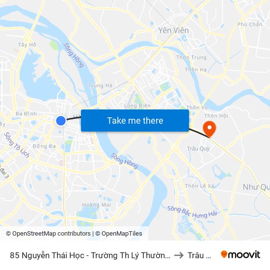 85 Nguyễn Thái Học - Trường Th Lý Thường Kiệt to Trâu Quỳ map