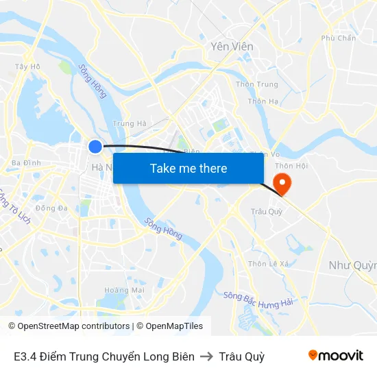 E3.4 Điểm Trung Chuyển Long Biên to Trâu Quỳ map