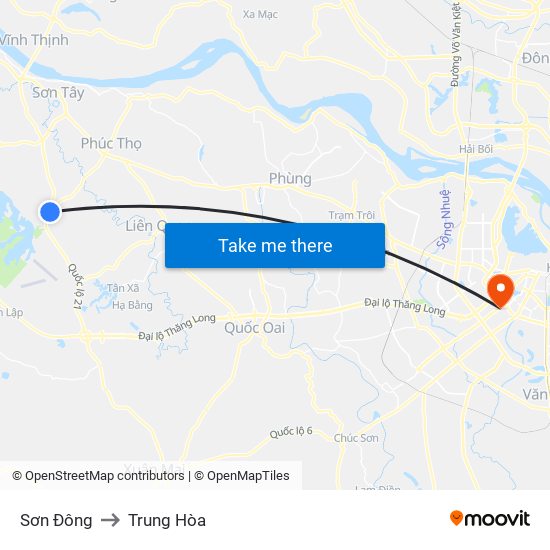 Sơn Đông to Trung Hòa map