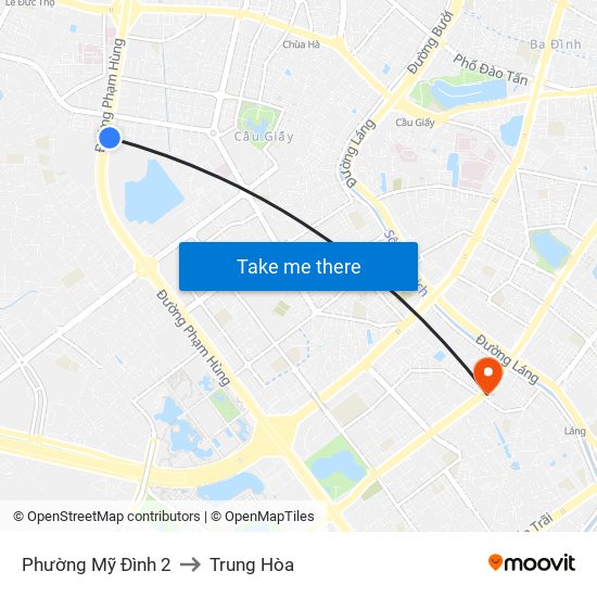 Phường Mỹ Đình 2 to Trung Hòa map