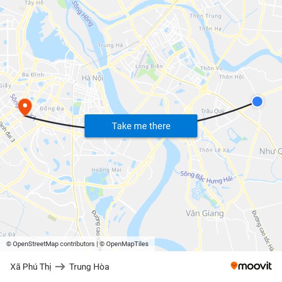 Xã Phú Thị to Trung Hòa map