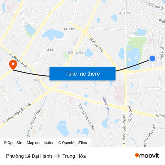 Phường Lê Đại Hành to Trung Hòa map