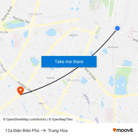 12a Điện Biên Phủ to Trung Hòa map