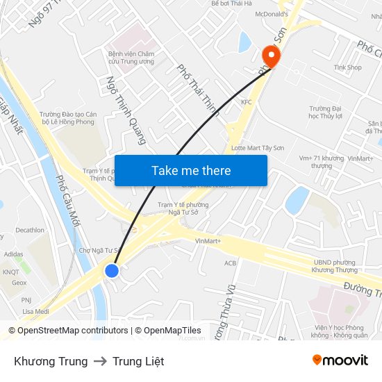 Khương Trung to Trung Liệt map