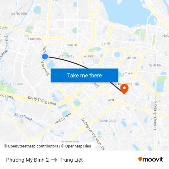 Phường Mỹ Đình 2 to Trung Liệt map