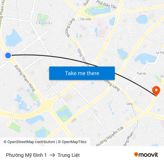 Phường Mỹ Đình 1 to Trung Liệt map