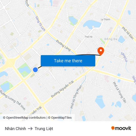 Nhân Chính to Trung Liệt map