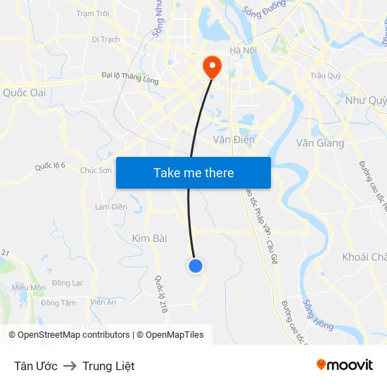 Tân Ước to Trung Liệt map