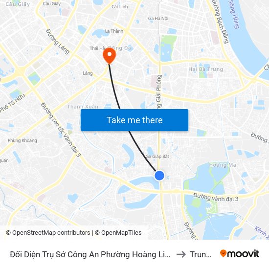 Đối Diện Trụ Sở Công An Phường Hoàng Liệt- 1277 Giải Phóng to Trung Liệt map