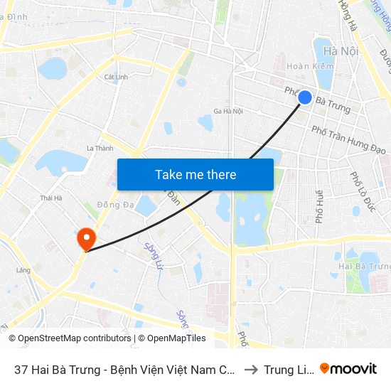 37 Hai Bà Trưng - Bệnh Viện Việt Nam Cu Ba to Trung Liệt map