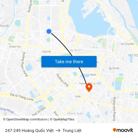 247-249 Hoàng Quốc Việt to Trung Liệt map