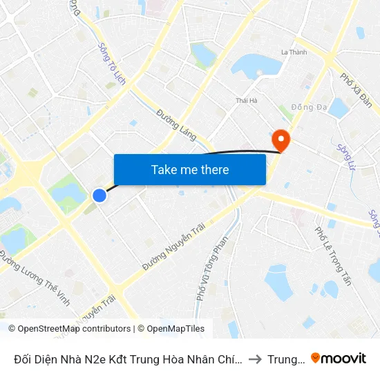 Đối Diện Nhà N2e Kđt Trung Hòa Nhân Chính - Lê Văn Lương to Trung Liệt map