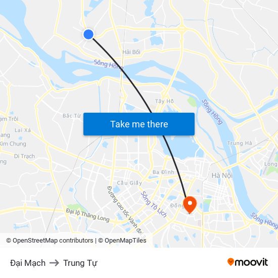 Đại Mạch to Trung Tự map