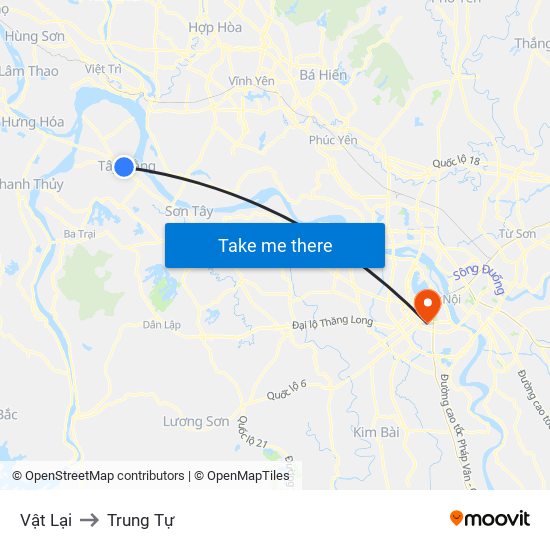 Vật Lại to Trung Tự map