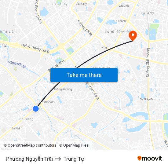 Phường Nguyễn Trãi to Trung Tự map