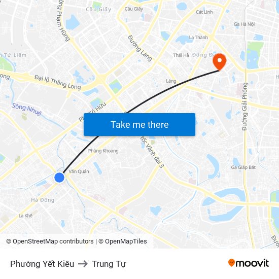 Phường Yết Kiêu to Trung Tự map