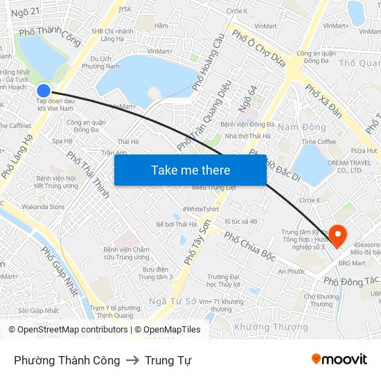 Phường Thành Công to Trung Tự map