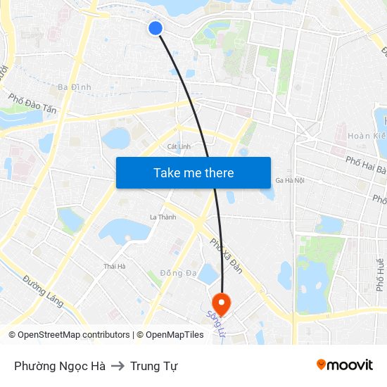 Phường Ngọc Hà to Trung Tự map