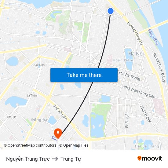 Nguyễn Trung Trực to Trung Tự map