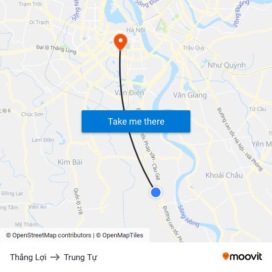 Thắng Lợi to Trung Tự map