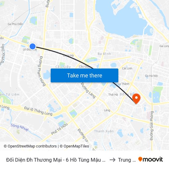 Đối Diện Đh Thương Mại - 6 Hồ Tùng Mậu (Cột Sau) to Trung Tự map