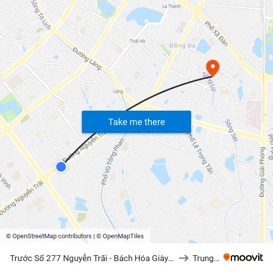 Trước Số 277 Nguyễn Trãi - Bách Hóa Giày Thượng Đình to Trung Tự map