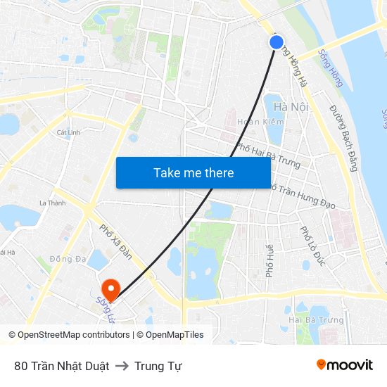 80 Trần Nhật Duật to Trung Tự map