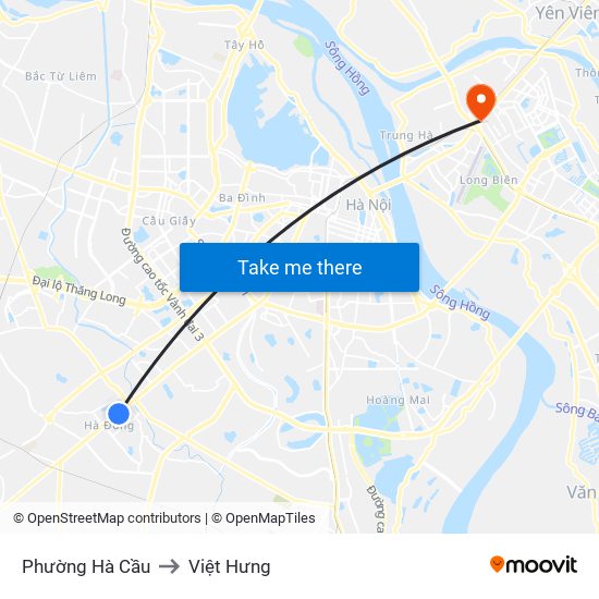 Phường Hà Cầu to Việt Hưng map