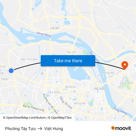 Phường Tây Tựu to Việt Hưng map