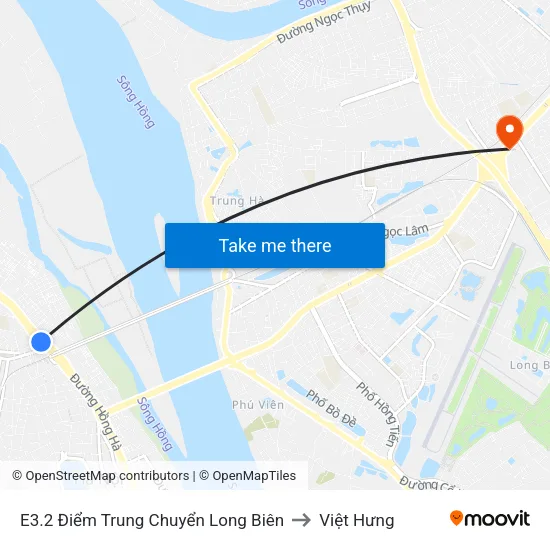 E3.2 Điểm Trung Chuyển Long Biên to Việt Hưng map