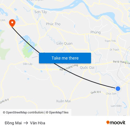 Đồng Mai to Vân Hòa map