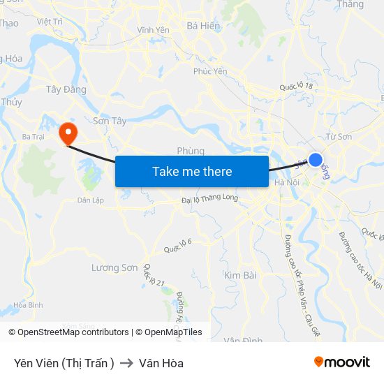 Yên Viên (Thị Trấn ) to Vân Hòa map