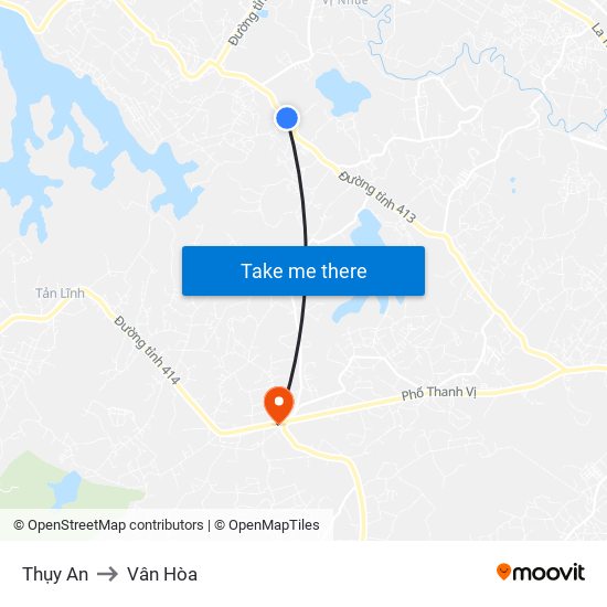 Thụy An to Vân Hòa map