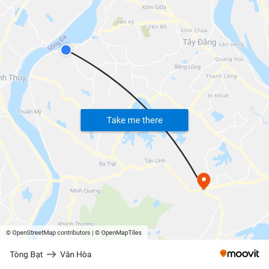 Tòng Bạt to Vân Hòa map