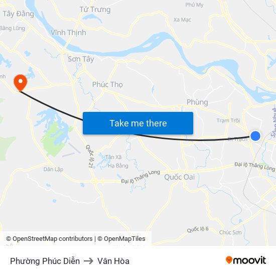 Phường Phúc Diễn to Vân Hòa map