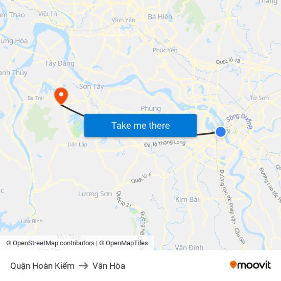 Quận Hoàn Kiếm to Vân Hòa map