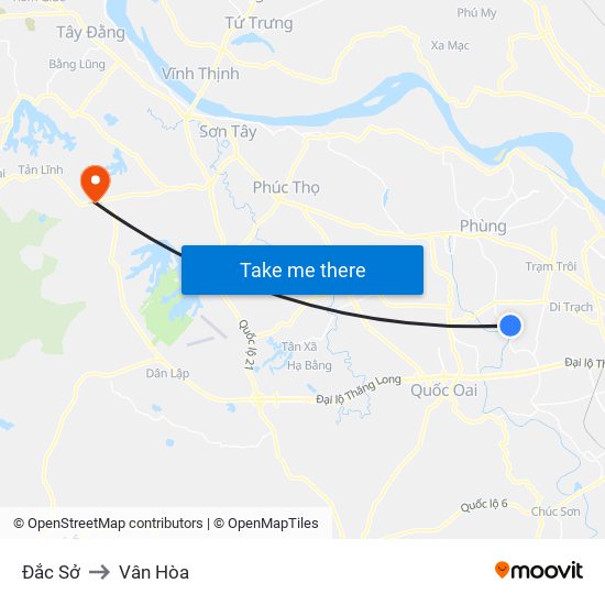 Đắc Sở to Vân Hòa map