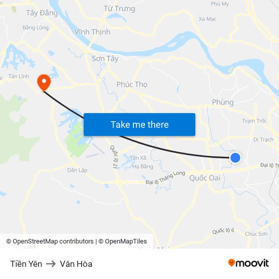 Tiền Yên to Vân Hòa map