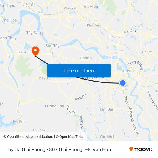 Toyota Giải Phóng - 807 Giải Phóng to Vân Hòa map
