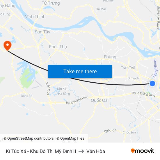 Kí Túc Xá - Khu Đô Thị Mỹ Đình II to Vân Hòa map