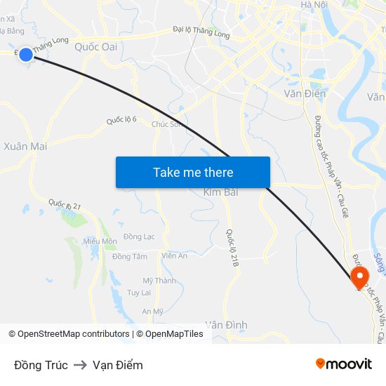 Đồng Trúc to Vạn Điểm map