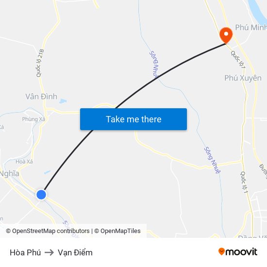 Hòa Phú to Vạn Điểm map