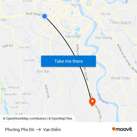 Phường Phú Đô to Vạn Điểm map