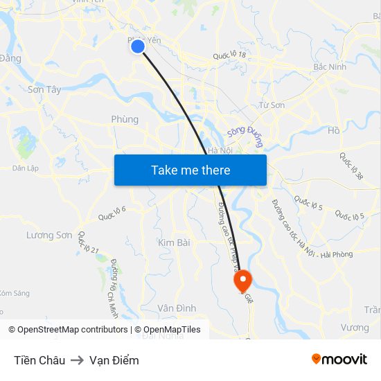 Tiền Châu to Vạn Điểm map