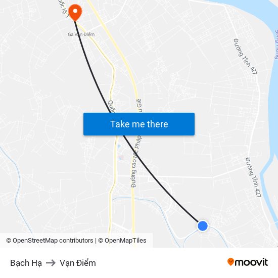 Bạch Hạ to Vạn Điểm map